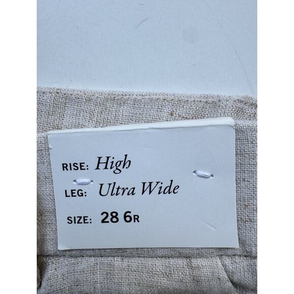 Abercrombie & Fitch women Linen Blend High Ultra Wide Leg Pants Size 28 NWT - Picture 4 of 6